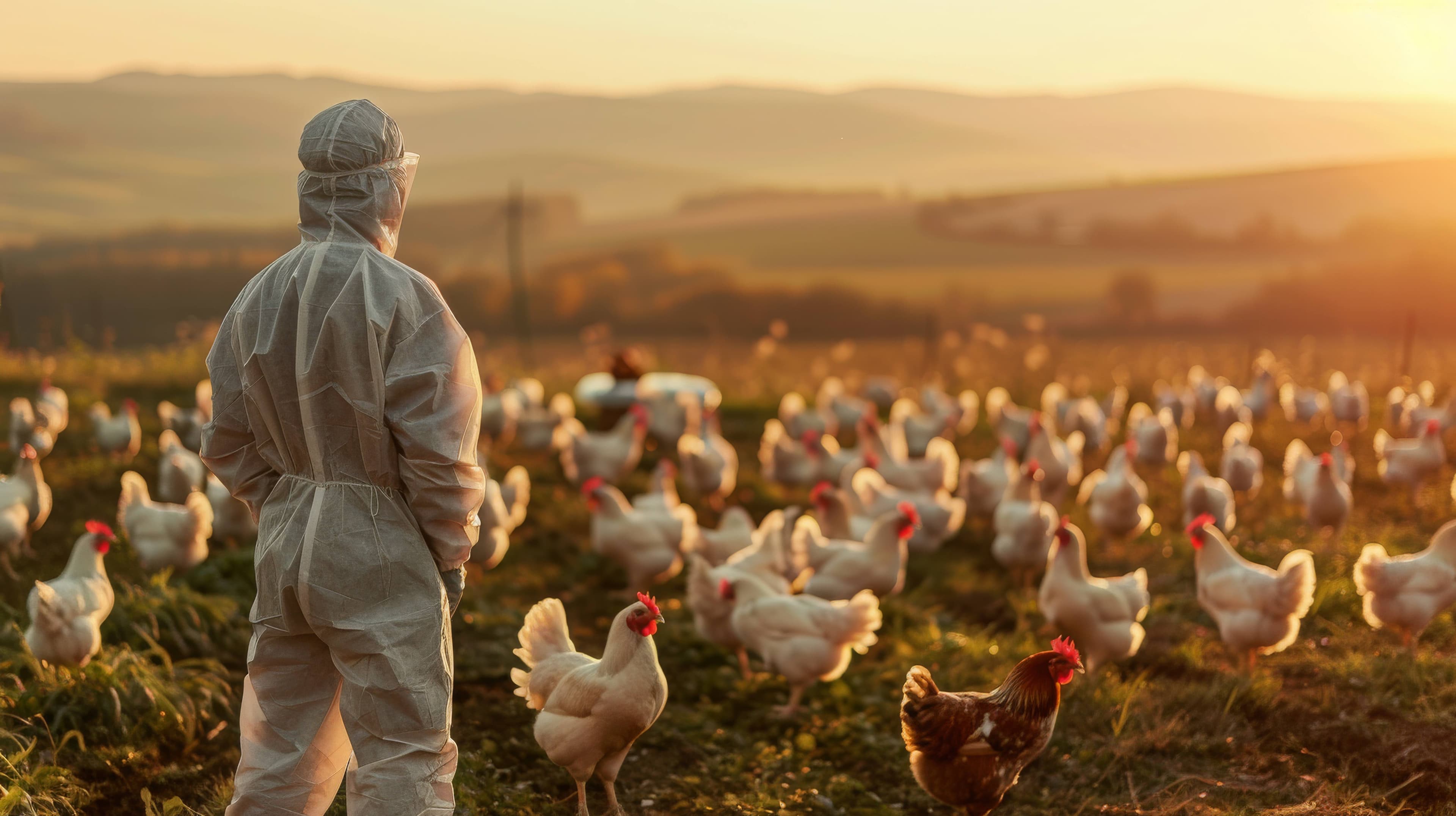 Poultry biosecurity - field inspection in PPE